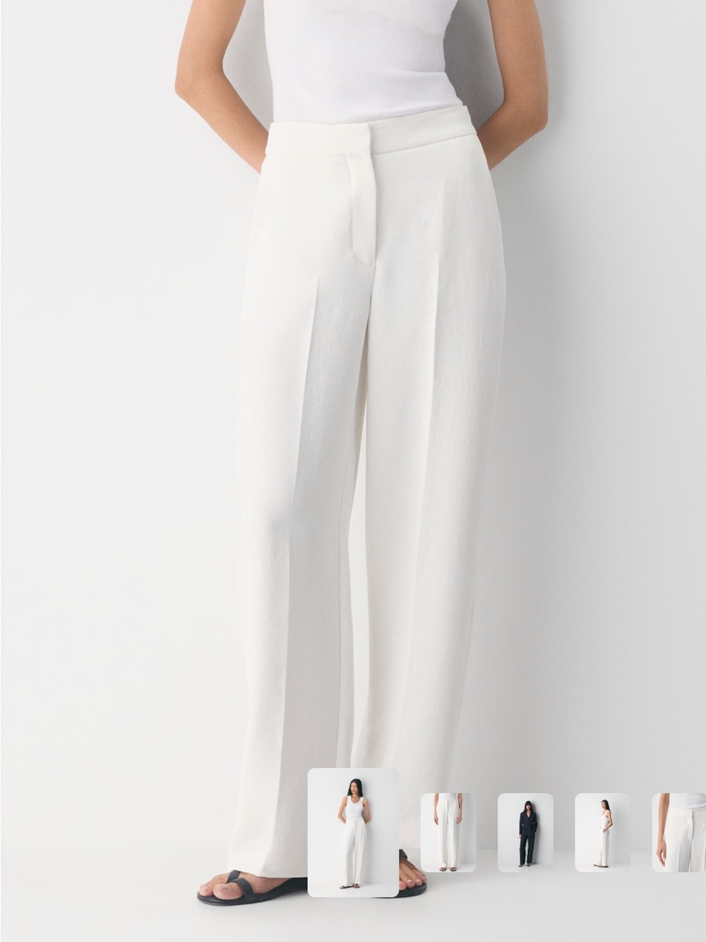 Aritzia Off-White / Cream Limitless High-Waist Trousers